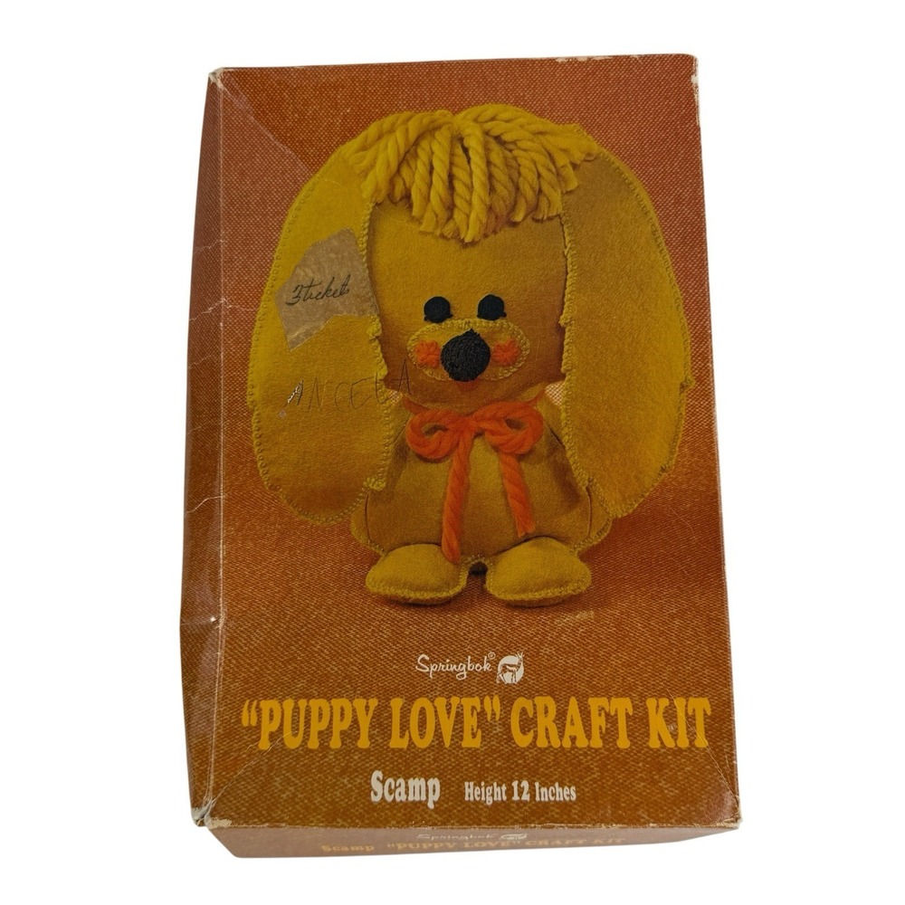 Vintage 1970 Springbok Scamp PUPPY LOVE Craft Kit 12" Dog New Open Box